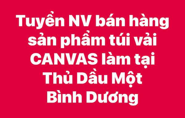 Tuyển NV bán hàng sản phẩm túi vải CANVAS làm tại Bình Dương 