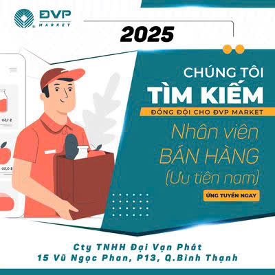 CTY Đại Vạn Phát Tuyển NV bán hàng đóng hàng làm tại Bình Thạnh