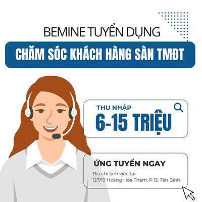 Cty Thời Trang BeMine tuyển NV CSKH sàn thương mại điện tử
