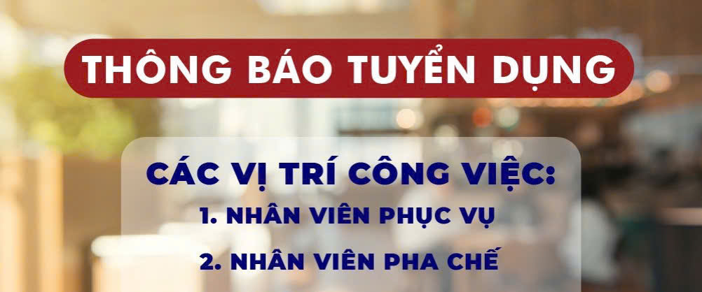 THE SENSE COFFEE Đà Nẵng tuyển phục vụ & pha chế
