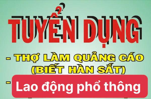 Tuyển LĐPT & Thợ QC hàn sắt, cơ khí làm tại Tân Phú 