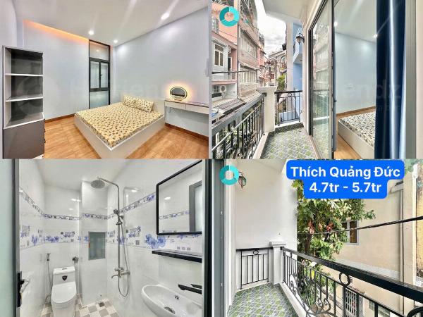 Cho thuê phòng full nội thất 100% Thích Quảng Đức PN có ban công