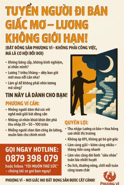 BĐS PHƯỢNG VĨ tuyển NVKD lương cao hoa hồng hấp dẫn 