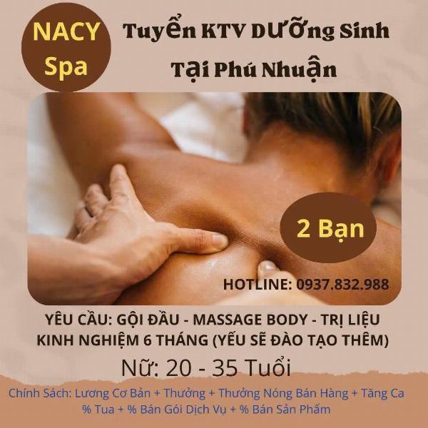 NACY SPA tuyển KTV gội dưỡng sinh & da, làm tại Phú Nhuận