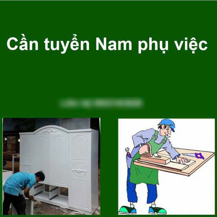Tuyển 2 nam thợ phụ ngành Trang trí nội thất (gỗ công nghiệp)