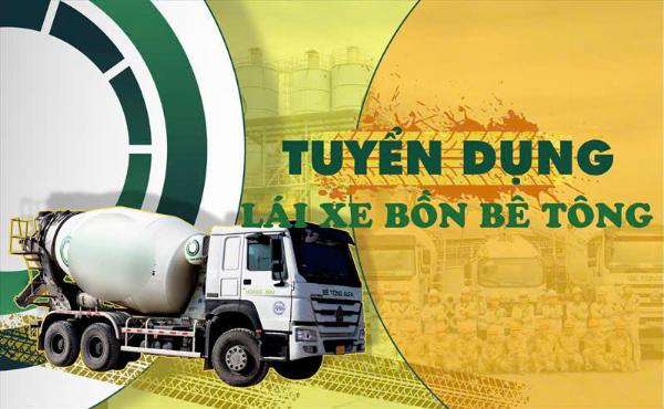 Cty CP Bê Tông Hồng Hà tuyển 9 lái xe trộn bê tông làm Bình Dương, BP