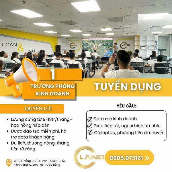 Tuyển 1 trưởng phòng KD & 5 NV Kinh Doanh đi làm ngay