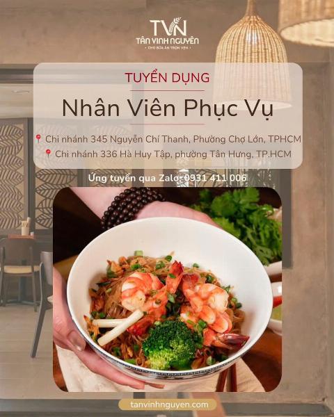 Tuyển nhân viên phục vụ full time - partime & NV bếp ca đêm 