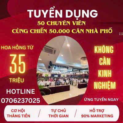 Tuyển NV Kinh Doanh BĐS VIỆC LƯƠNG CAO - Thu nhập ổn định