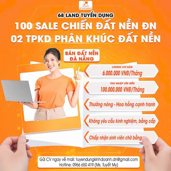 Tuyển NVKD BĐS làm tại Đà Nẵng thu nhập ổn định