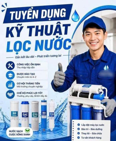 Tuyển nhân viên kỹ thuật máy lọc nước làm Vũng Tàu