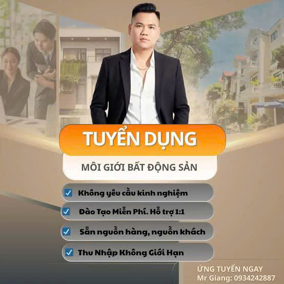 Tuyển NVKD đào tạo miễn phí bán BĐS tại Hà Nội