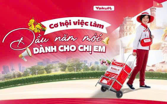 Tuyển gấp NỮ bán hàng Yakult được sắp xếp khu vực làm gần nhà