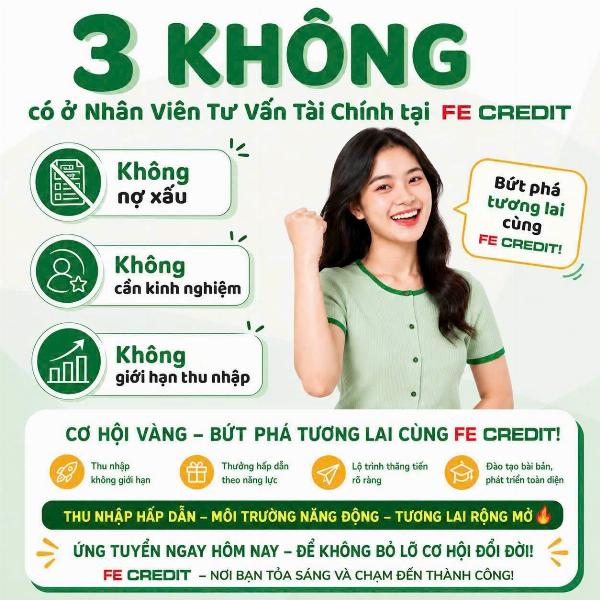 Tuyển NV sales tài chính ko cần kinh nghiệm làm ở Tân Bình