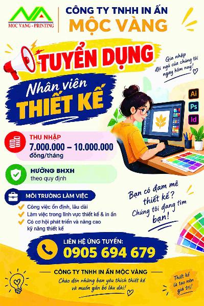 Tuyển nhân viên thiết kế & 1 kế toán làm Đà Nẵng