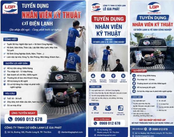 Cơ Điện Lạnh tuyển LĐPT, học nghề, CTV làm ở Thủ Đức