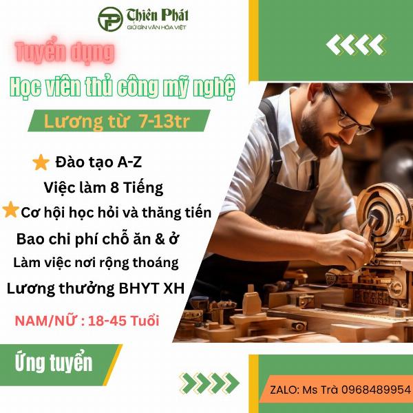 Tuyển học viên nhân sự làm đồ gỗ có BAO ĂN Ở tại Đồng Nai