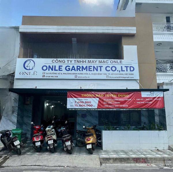 CTY MAY MẶC ONLE tuyển thiết kế rập, công nhân may & quản lý SX